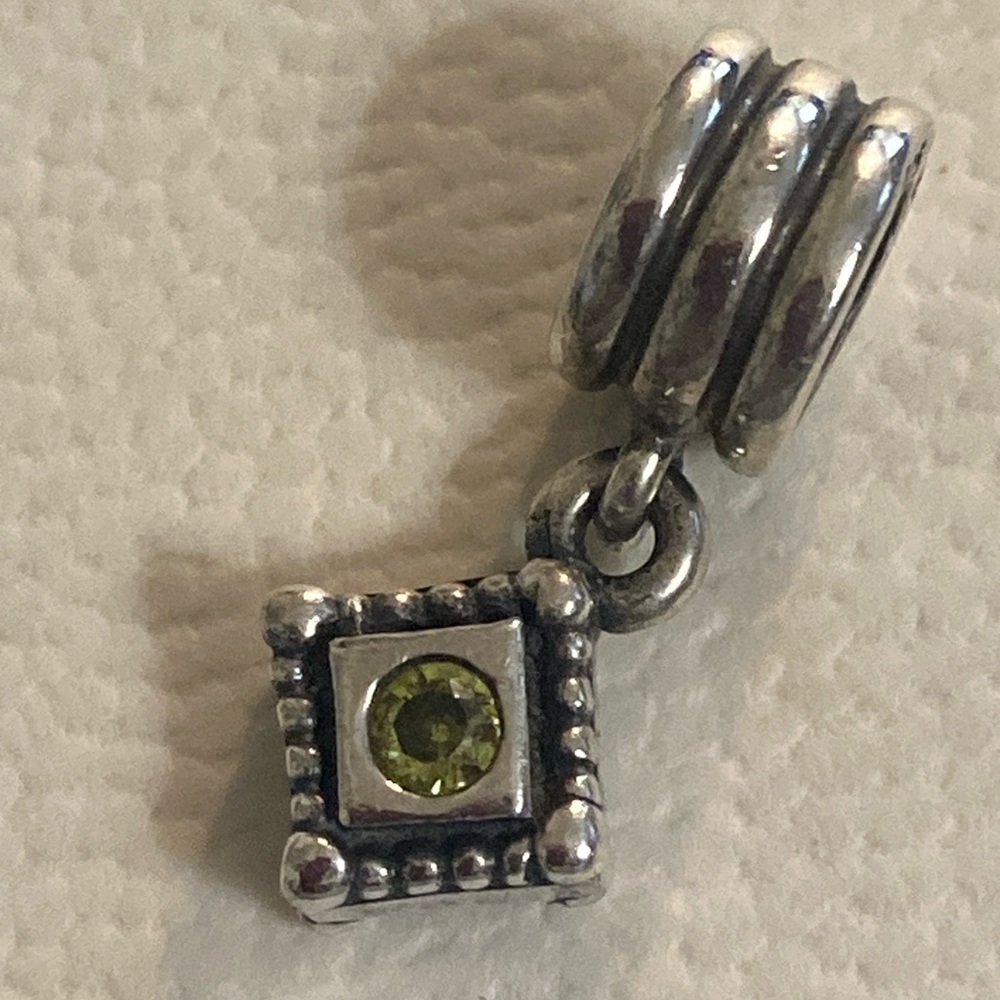 PANDORA STERLING SILVER GREEN PERIDOT DANGLE - Picture 4 of 6